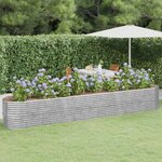 vidaXL Lit surélevé de jardin Acier galvanisé Argenté