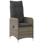 vidaXL Ensemble de salle à manger de jardin 5 pièces avec coussins en rotin poli gris
