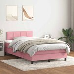 vidaXL Sommier à lattes de lit avec matelas rose 120x220 cm velours