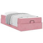 vidaXL Cadre de lit avec matelas Rose 90 x 200 cm Velours
