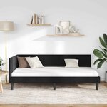 vidaXL Cadre de lit d'angle avec tête de lit Noir 90 cm x 190 cm