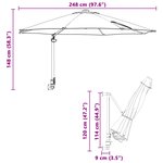 vidaXL Parasol de patio Anthracite Acier  Polyester Grand Parasol Rond