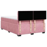 vidaXL Sommier à lattes de lit avec matelas Rose 160x200 cm Velours
