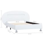 vidaXL Cadre de lit avec LED sans matelas blanc 100x200 cm