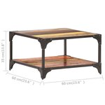 vidaXL Table basse 60x60x35 cm Bois de récupération massif