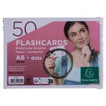 Paquet De 50 Flashcards Sous Film + Anneau - Bristol Dots Perforé - Format A6 - Blanc - X 19 - Exacompta