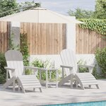 Chaises Adirondack vidaXL avec repose-pieds 2 Pièces Blanc HDPE