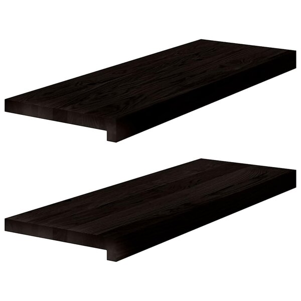 vidaXL Marches d'escalier 2 Pièces marron foncé 70x30x2 cm chêne massif