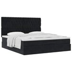 VidaXL Cadre de lit ottoman avec matelas noir 160x200 cm velours