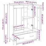 vidaXL Haut Armoire avec tiroir Chêne noir 70 x 31 x 115 cm