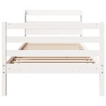 vidaXL Cadre de lit et tête de lit blanc 100x200 cm bois de pin massif