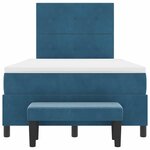 vidaXL Lit à ressorts avec tête de lit Bleu foncé 190 x 120 cm Velours
