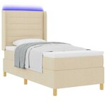 vidaXL Lit à ressorts avec matelas Crème 90 x 190 cm tissu