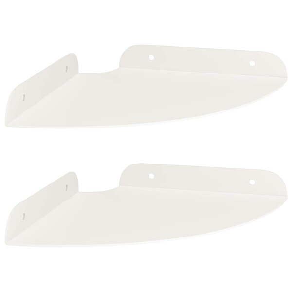 vidaXL Étagère Flottante d'Angle 2 pc Blanc 18 x 18 x 2 cm
