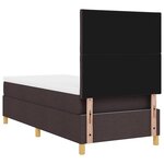 vidaXL Lit à ressorts avec matelas Marron foncé 90 x 200 cm tissu