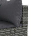 vidaXL Salon de jardin 9 Pièces avec coussins Gris Résine tressée