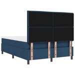 vidaXL Lit à ressort avec matelas et bande LED bleue 140x190 cm Tissu