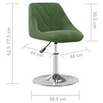 vidaXL Chaises pivotantes à manger lot de 2 Vert foncé Velours