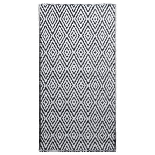 vidaXL Tapis d'extérieur Blanc et noir 120x180 cm PP