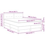 VidaXL Lit à ressorts avec matelas et LED vert foncé 140x190 cm velours