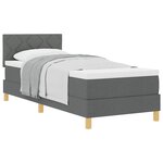 vidaXL Lit à ressorts avec matelas Gris foncé 80 x 200 cm tissu
