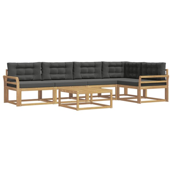 vidaXL Ensemble de canapés d'extérieur 6 Pièces Blanc et anthracite