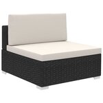 Salon de jardin meuble d'extérieur ensemble de mobilier 8 pièces avec coussins résine tressée noir 02_0017735