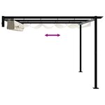 vidaXL Gazebo mural Crème 3 x 4 m Acier