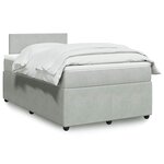 vidaXL Sommier à lattes de lit et matelas gris clair 120x190cm velours