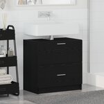 vidaXL Meuble sous évier Chêne Noir 59x37x59 cm