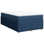 vidaXL Sommier à lattes de lit avec matelas bleu 120x190 cm tissu