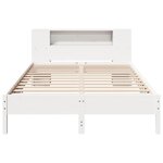 vidaXL Lit bibliothèque sans matelas blanc 135x190 cm bois pin massif