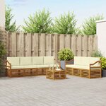 vidaXL Ensembles de canapés 8 pc Naturel et Crème Bois d'Acacia Massif