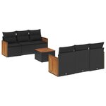 vidaXL Salon de jardin 7 Pièces avec coussins noir résine tressée