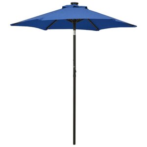 vidaXL Parasol de jardin avec lumières LED bleu azuré aluminium