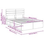vidaXL Cadre de lit avec tête de lit Blanc 140 x 190 cm Pin massif