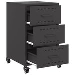 vidaXL Table de chevet noir 36x39x59 cm acier