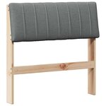 vidaXL Tête de lit capitonnée Gris foncé 80 cm Pin massif