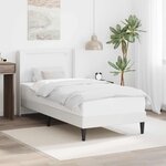 vidaXL Cadre de lit avec bandes LED Blanc 90 x 190 cm Simili cuir