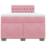 vidaXL Sommier à lattes de lit avec matelas Rose 120x200 cm Velours