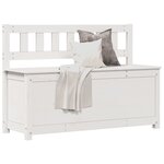 vidaXL Banc Blanc 110x41x76 5 cm Bois de pin massif