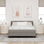 vidaXL Lit à ressorts avec matelas Taupe 140 x 200 cm tissu