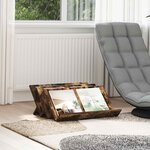 vidaXL Étagère à magazines avec étagère Chêne fumé 65 x 53 x 28 5 cm