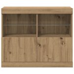 vidaXL Buffet avec lumières LED Chêne 81x37x67 cm