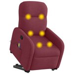 vidaXL Fauteuil inclinable de massage Rouge bordeaux Tissu