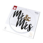 Couron  bois "MretMrs"  FSC MixCred  ø30cm  nature  à suspendre  boîte 1 pce.