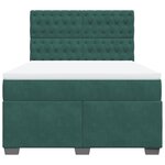 vidaXL Sommier à lattes de lit et matelas Vert foncé 140x190cm Velours