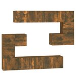 vidaXL Meuble TV mural Chêne fumé Bois d'ingénierie