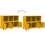 vidaXL Buffet jaune moutarde 100 5x39x72 cm acier