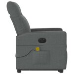 vidaXL Fauteuil inclinable de massage électrique Gris foncé Tissu